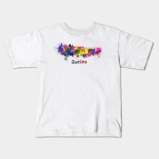 Quebec skyline in watercolor Kids T-Shirt